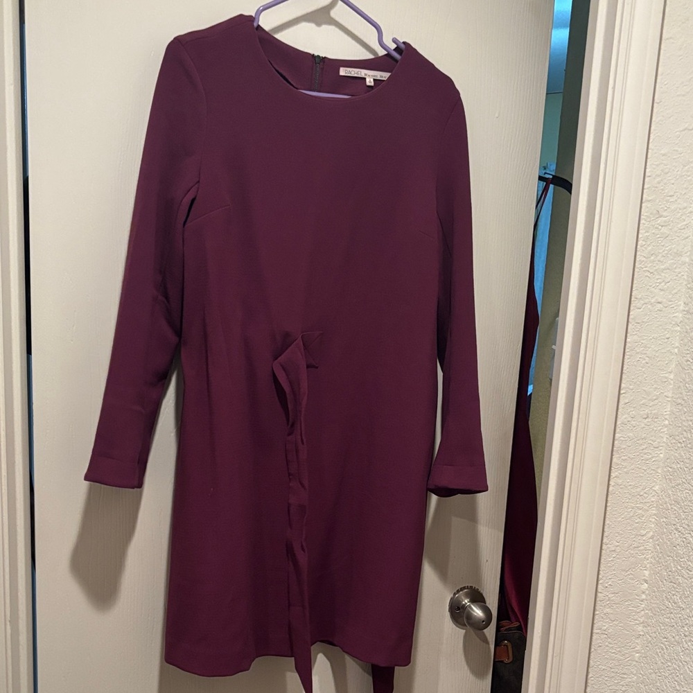 a new day Long Sleeve Dress in Purple with Bow - Picture 5 of 7